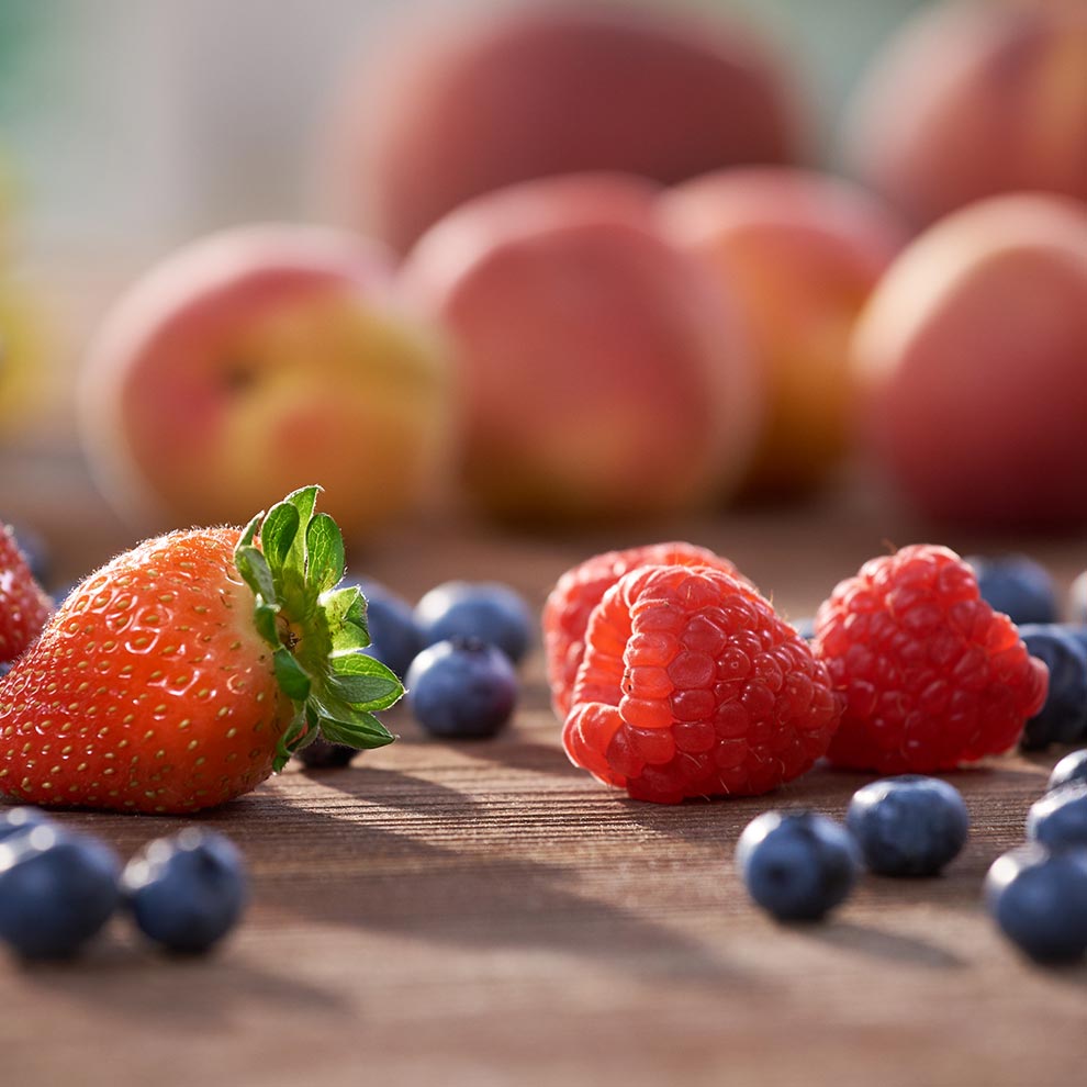 Fresh berries and fruits.