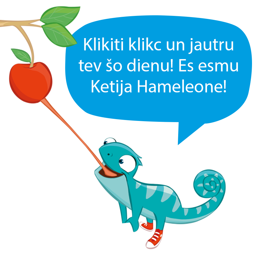 Hameleons ar garu mēli, kas tiecas pēc ķirša.